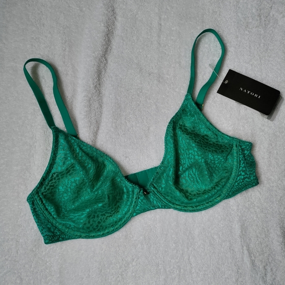 🆕Natori | Lynx Underwire Teal Bra Size 32B - Picture 3 of 15